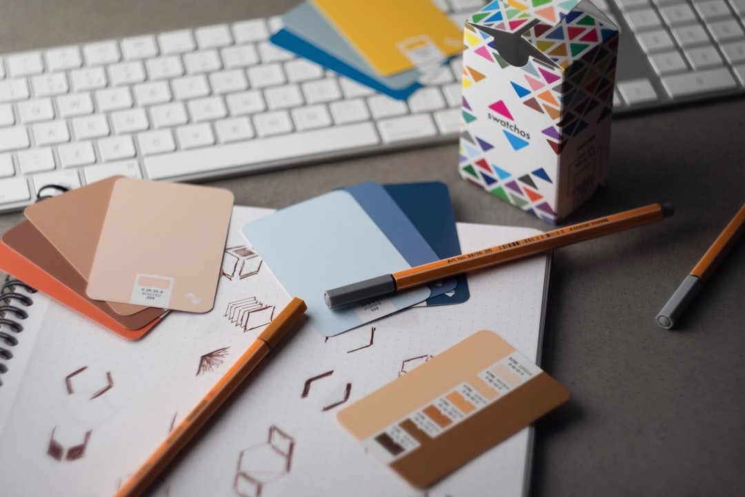 Brand identity design moodboard with color swatches