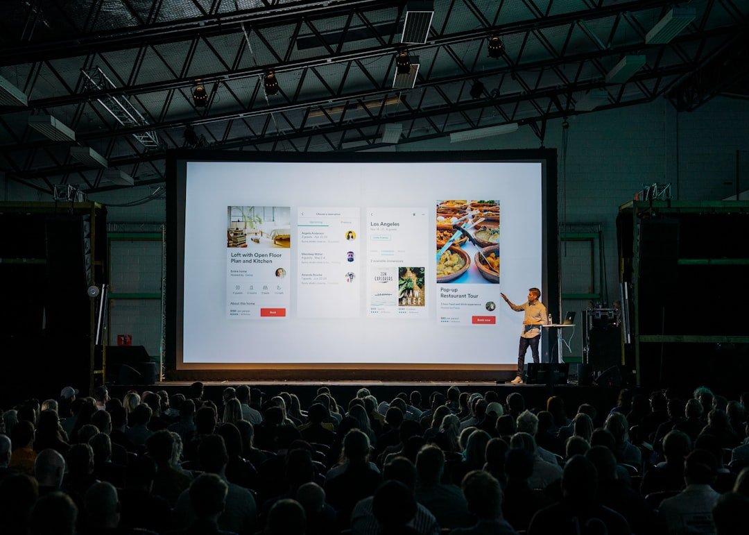 Founder presenting a startup pitch deck on screen